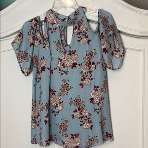 Floral Shoulder Peekaboo Top